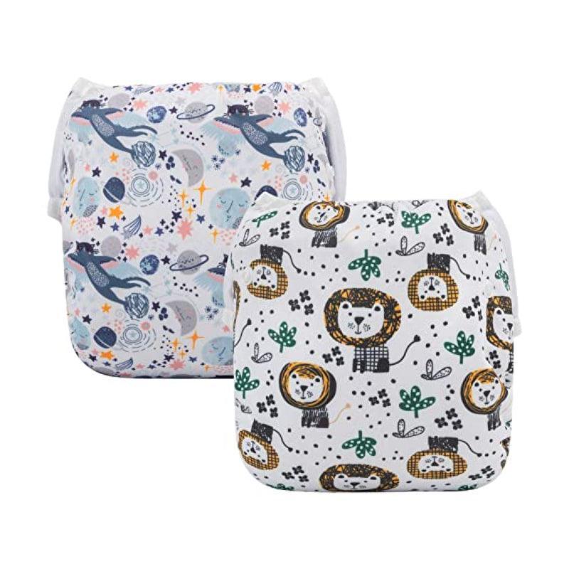 Reusable 2 Pcs Swim Diaper Set for Toddlers with Snap Closures-Children Cloth Shop