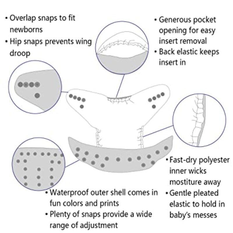 Reusable Charcoal Bamboo Diapers-Children Cloth Shop