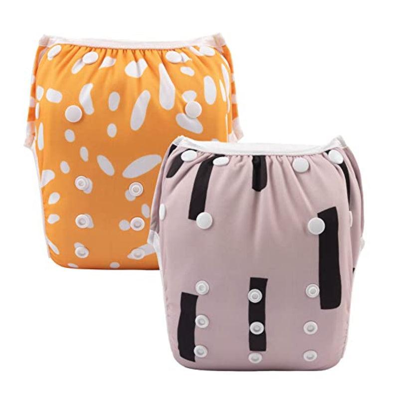 Reusable 2 Pcs Swim Diaper Set for Toddlers with Snap Closures-Children Cloth Shop