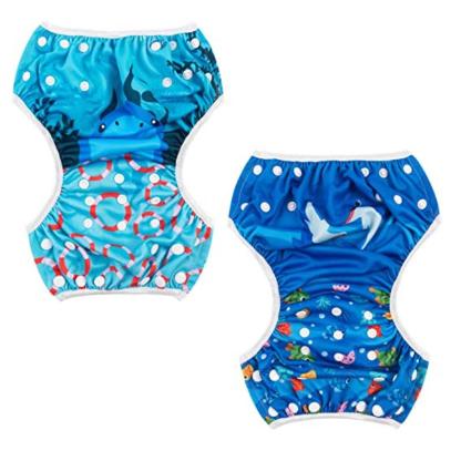 Reusable 2 Pcs Swim Diaper Set for Toddlers with Snap Closures-Children Cloth Shop