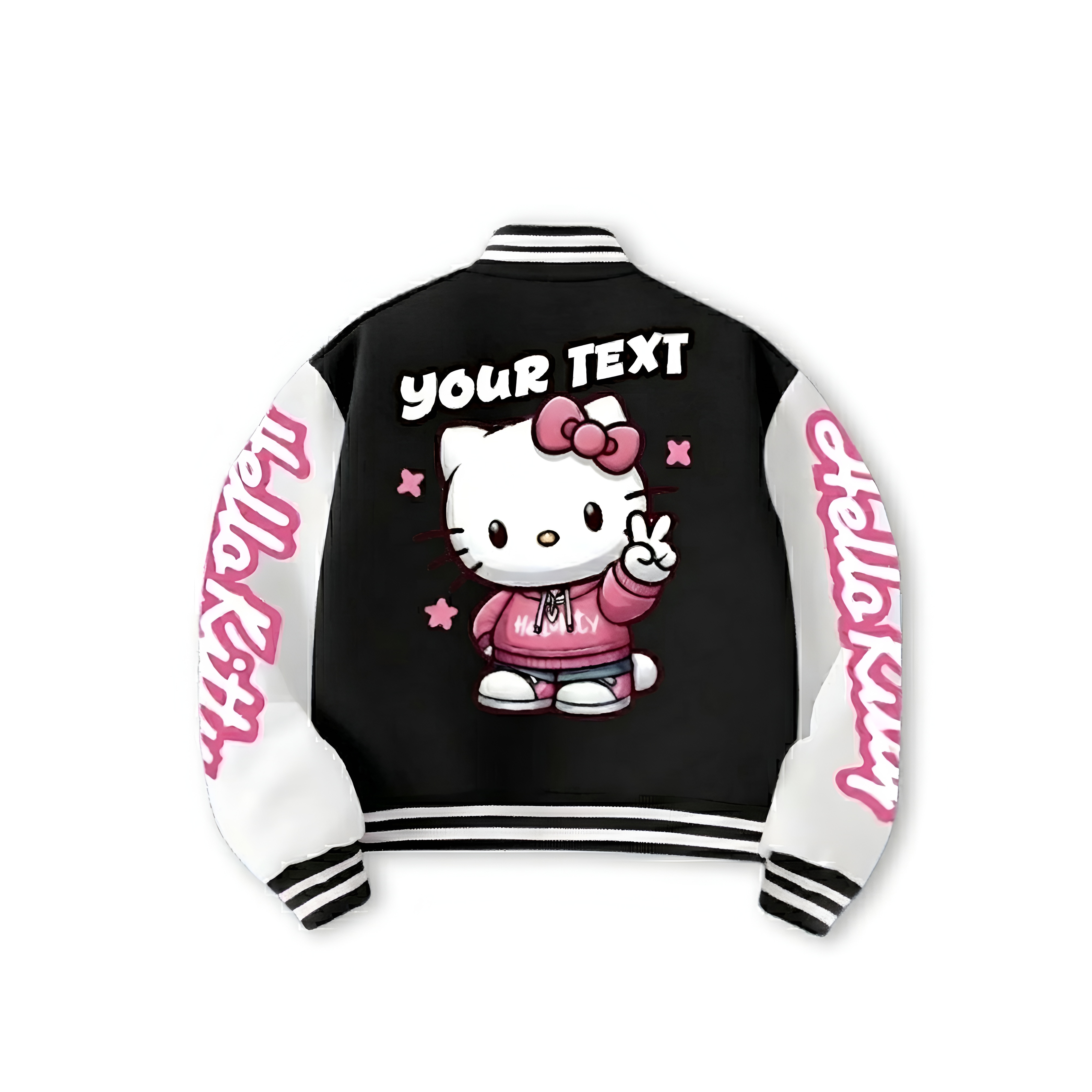 Personalized Hello Kitty Themed Baseball Jacket For Girls 