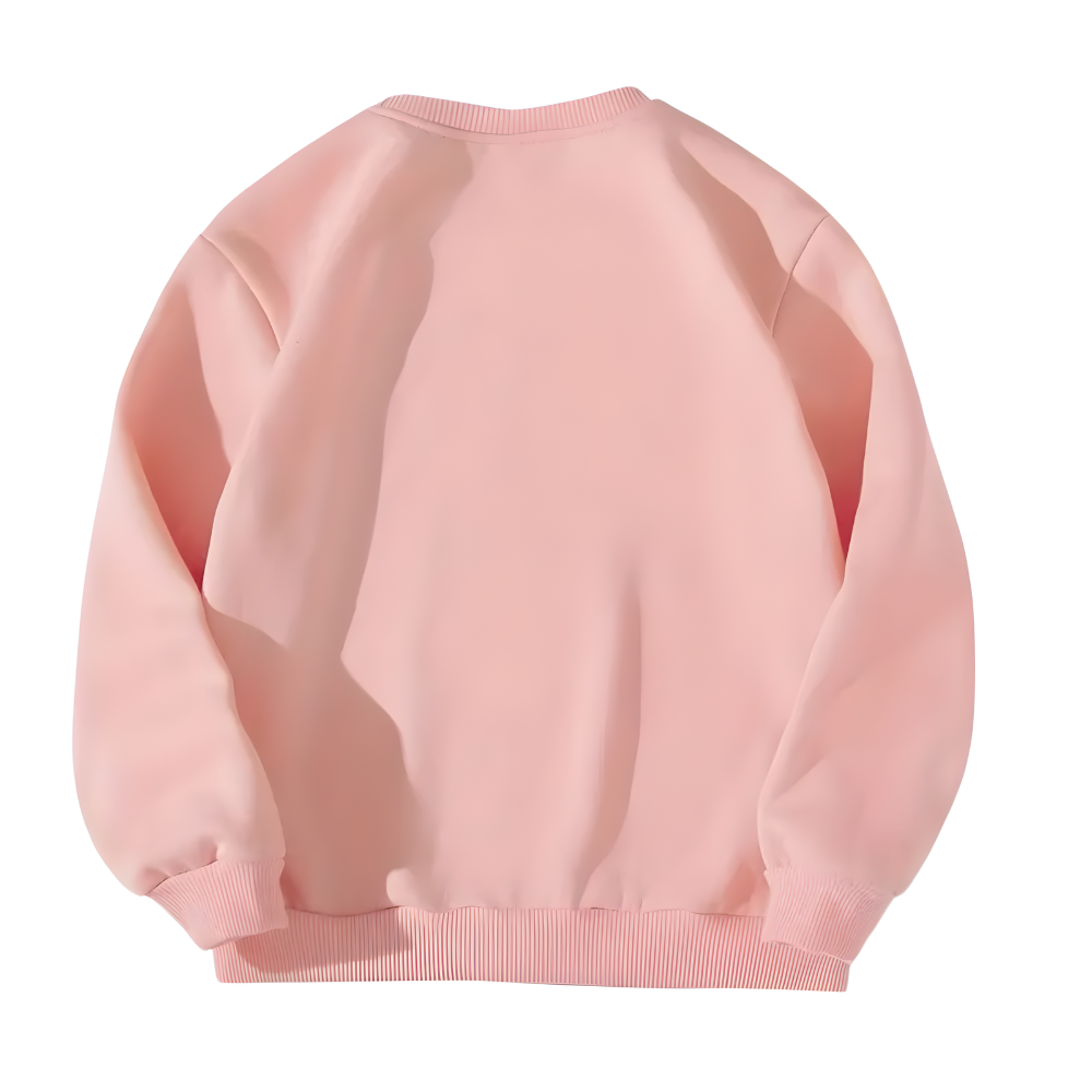 Cozy Fleece Lined Girls Sweatshirt Attitude Print Pullover