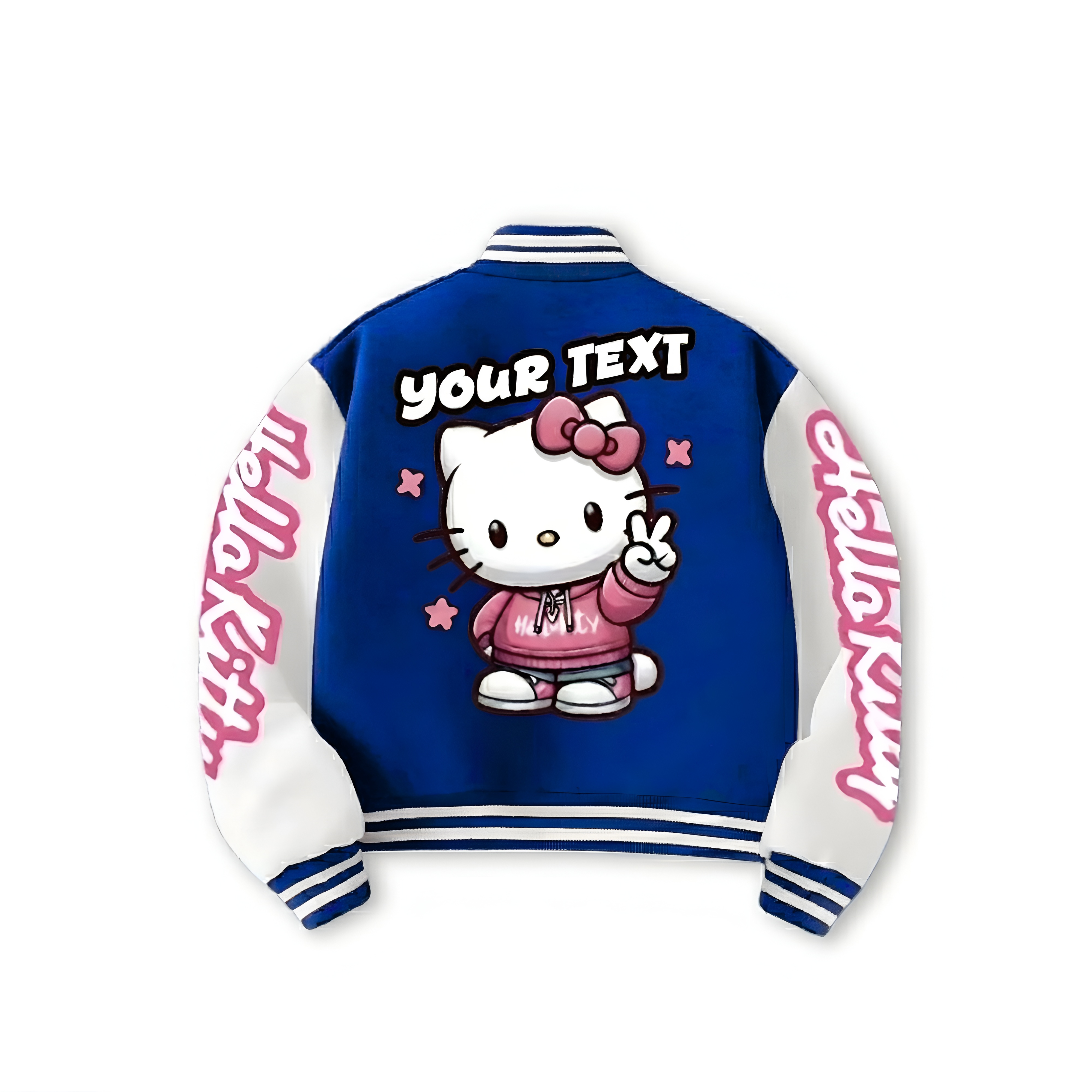 Personalized Hello Kitty Themed Baseball Jacket For Girls 