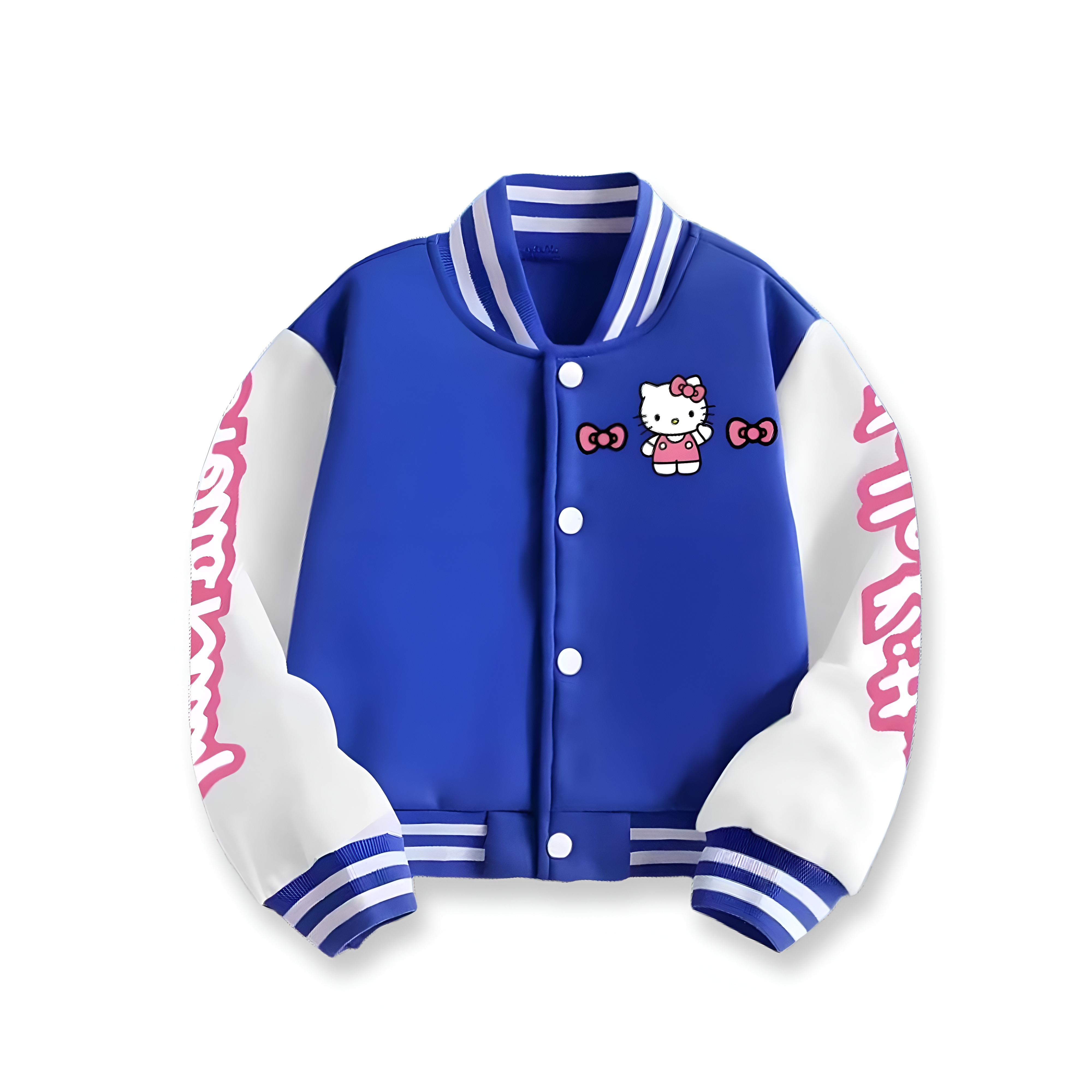 Personalized Hello Kitty Themed Baseball Jacket For Girls 