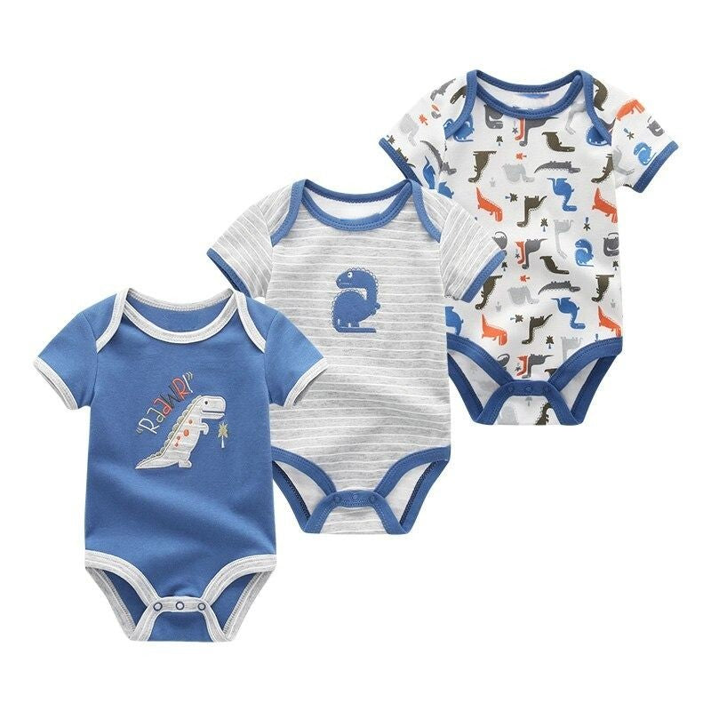 3 Pieces Cotton Romper Baby Bodysuit Set-Children Cloth Shop