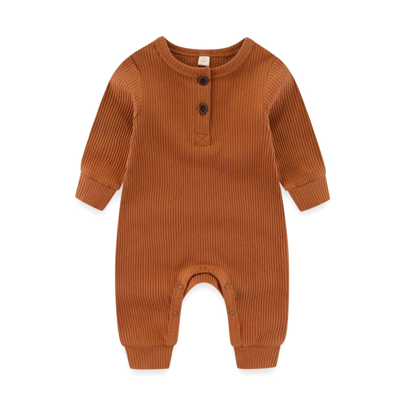 Solid Long Sleeves Cotton Bodysuit For Infants-Children Cloth Shop