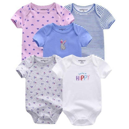 5Pcs Multicolor Unicorn Girls Bodysuit Sets-Children Cloth Shop