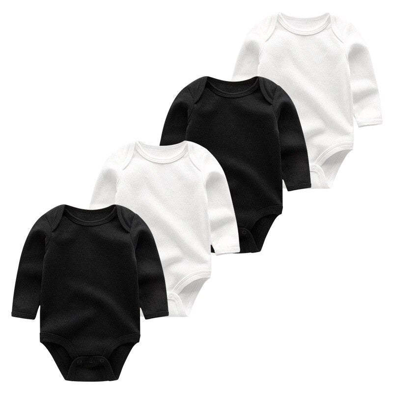 4Pcs Solid Color Long Sleeve Jumpsuit-Children Cloth Shop