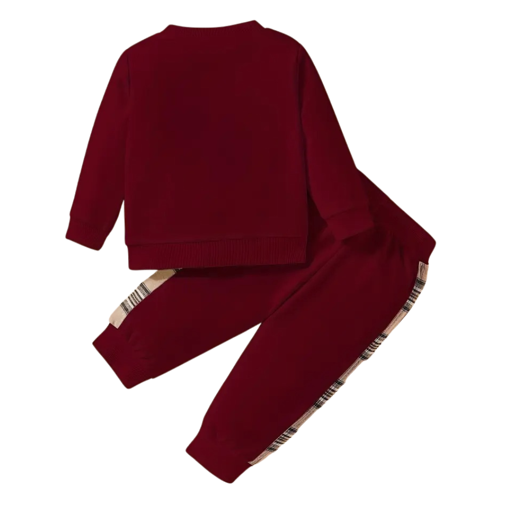 Bear Embroidery Toddler Two Piece Outfit Set