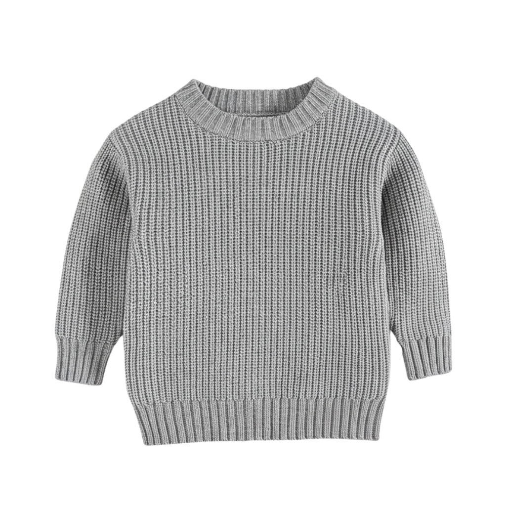 Long Sleeve Cable Knit Pullover For Baby With Button Closure