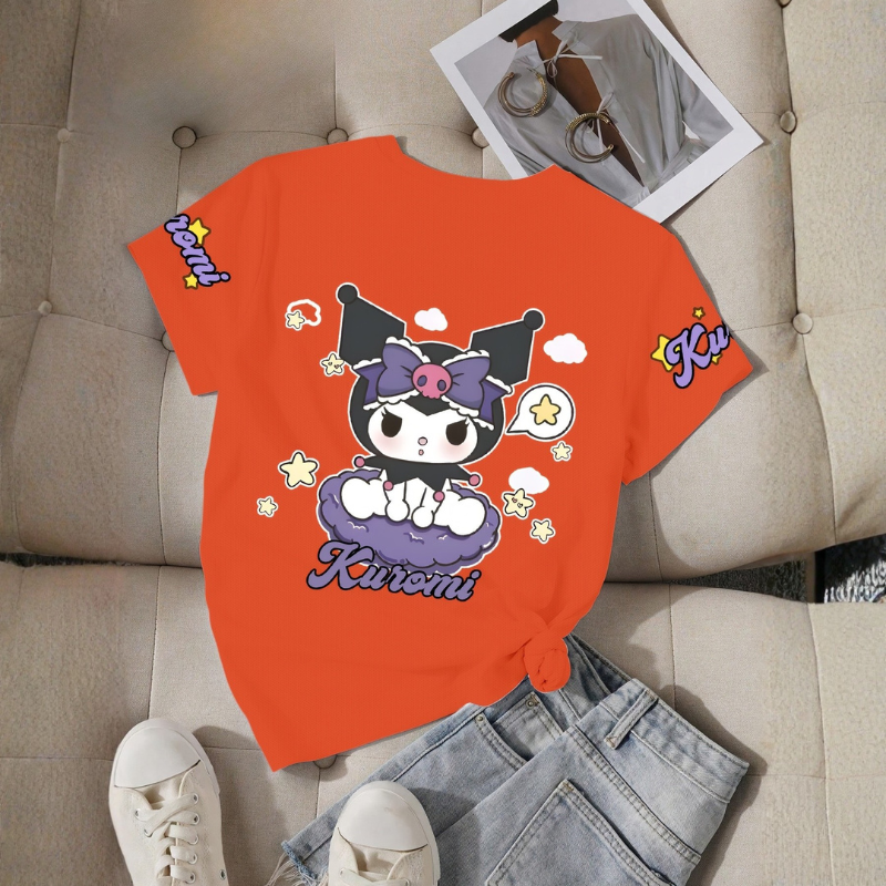 Kuromi Double Sided Fun Printed Short Sleeved T Shirt