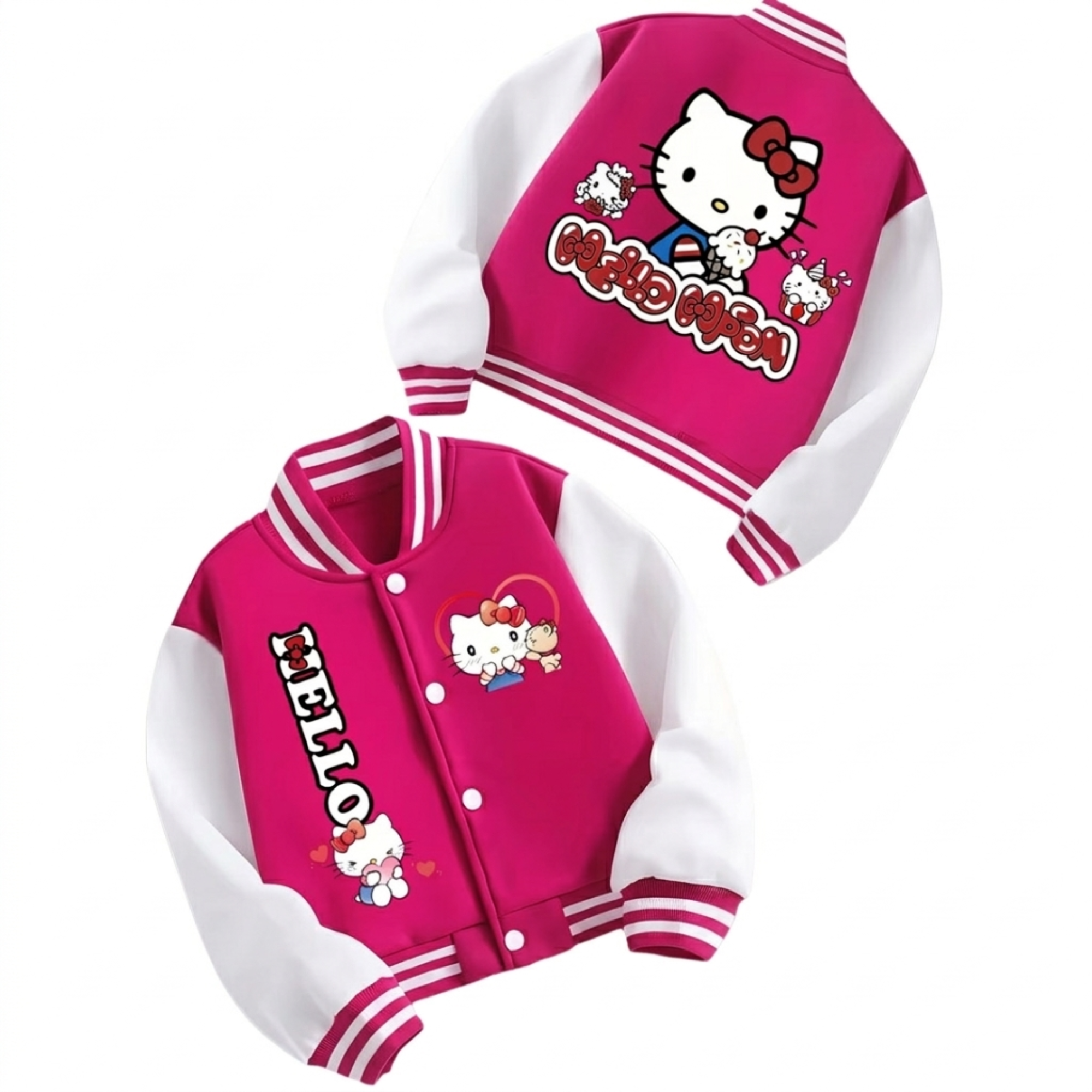 Girls Stylish Hello Kitty Themed Jacket For Daily Wear