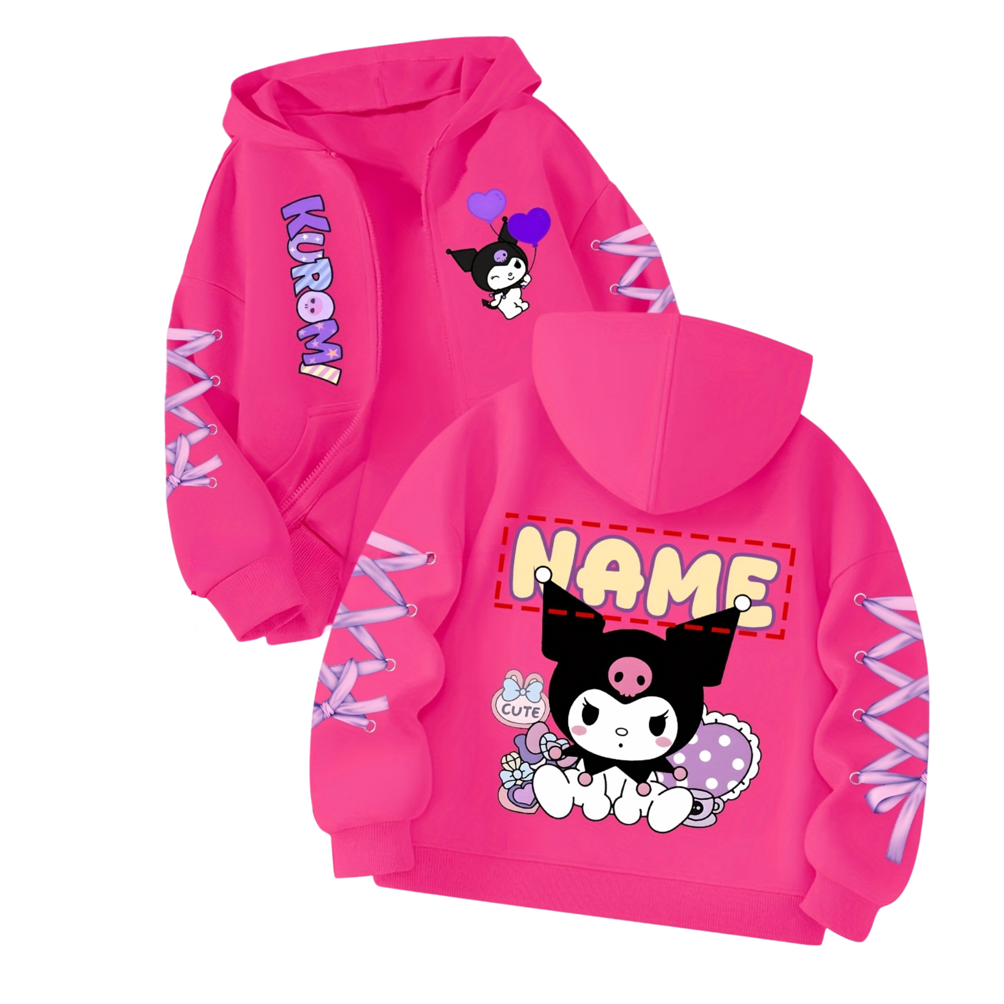 Comfortable Kuromi Themed Hoodie For Girls 