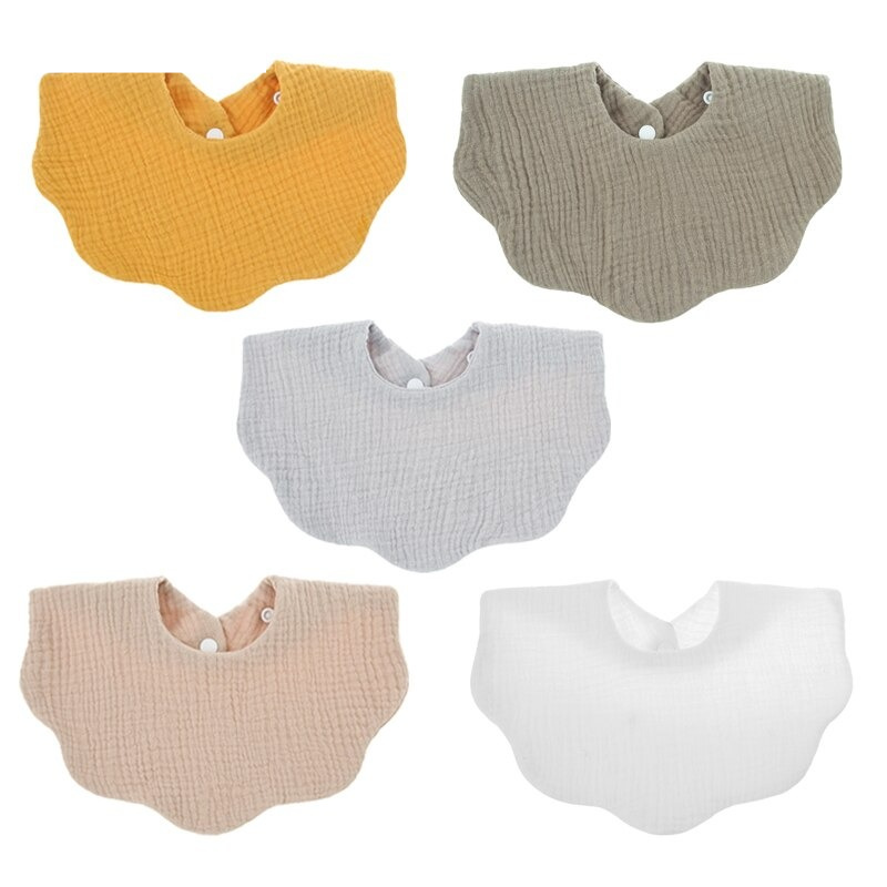 5Pcs Pure Cotton Baby Feeding Bibs-Children Cloth Shop