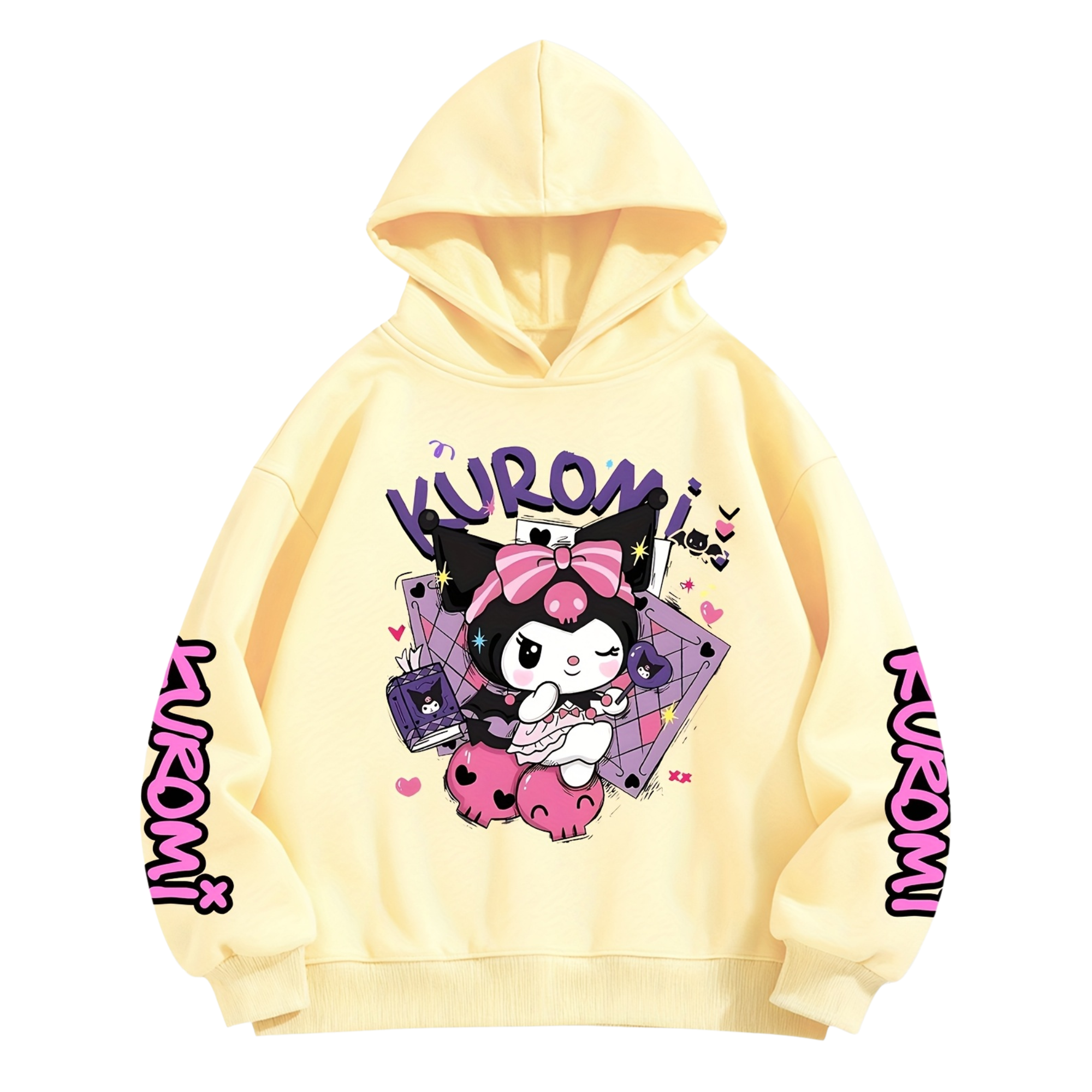 Kuromi Cartoon Print Hoodie For Kids Casual Winter Wear