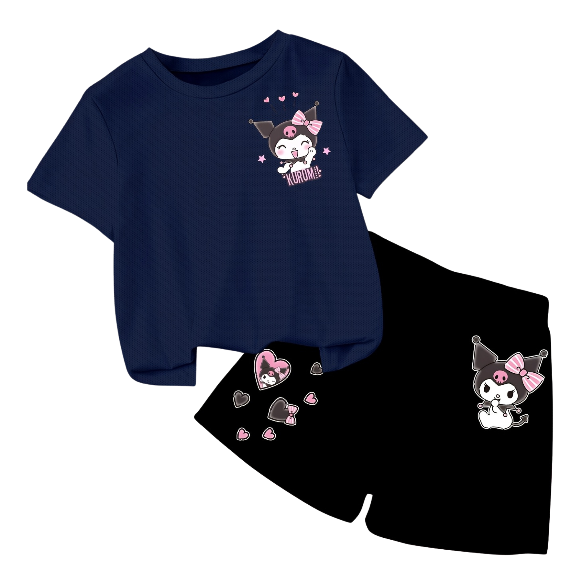 Kuromi Design Printed Soft And Comfortable 2 Piece Set For Girls