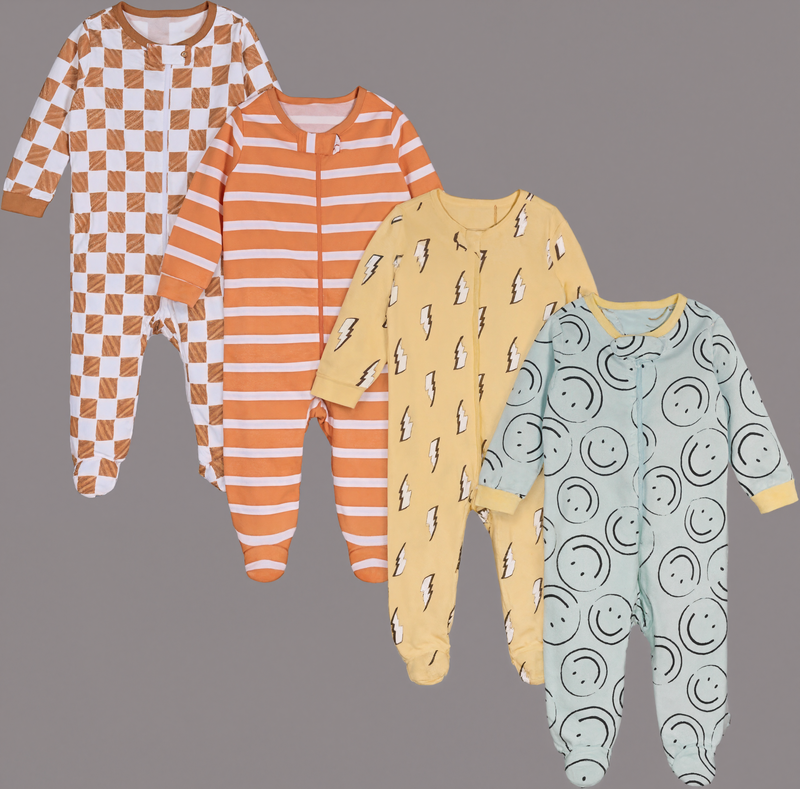 Baby Boys 4 Pack Sleep N Play Footies