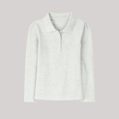 Girls Long Sleeve Pique Polo