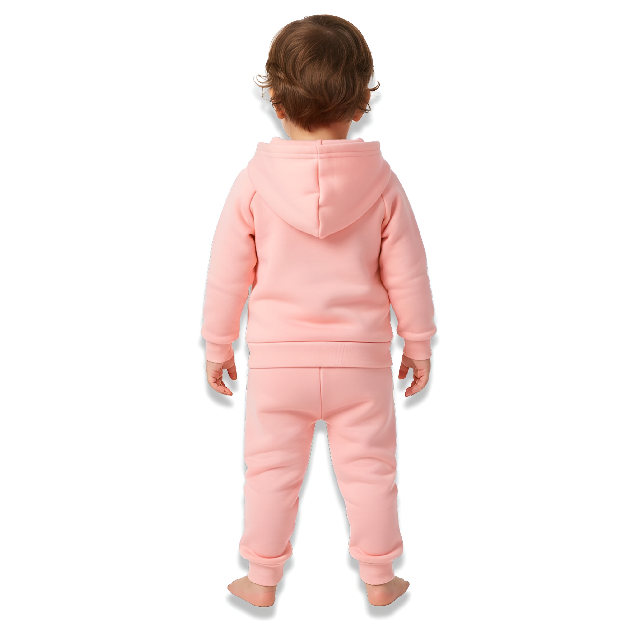 Girls Cartoon Print Hooded Long Sleeve Fleece Sweatshirt Casual Two Piece Set