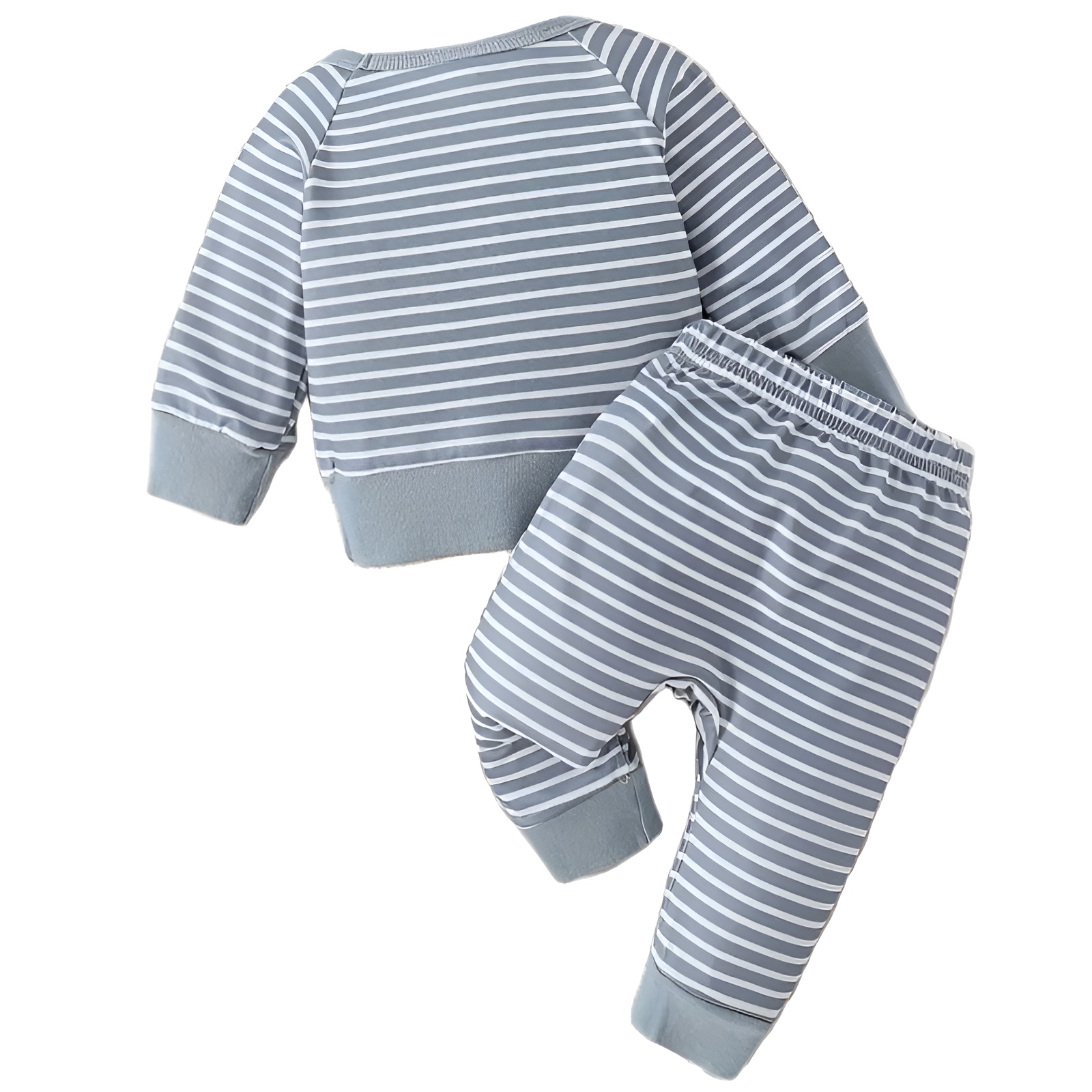 2pcs Boys Casual Stripe Pattern Sweatshirt and Pants