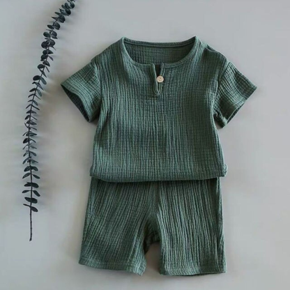 The Simple Linen T-Shirt Set-Children Cloth Shop