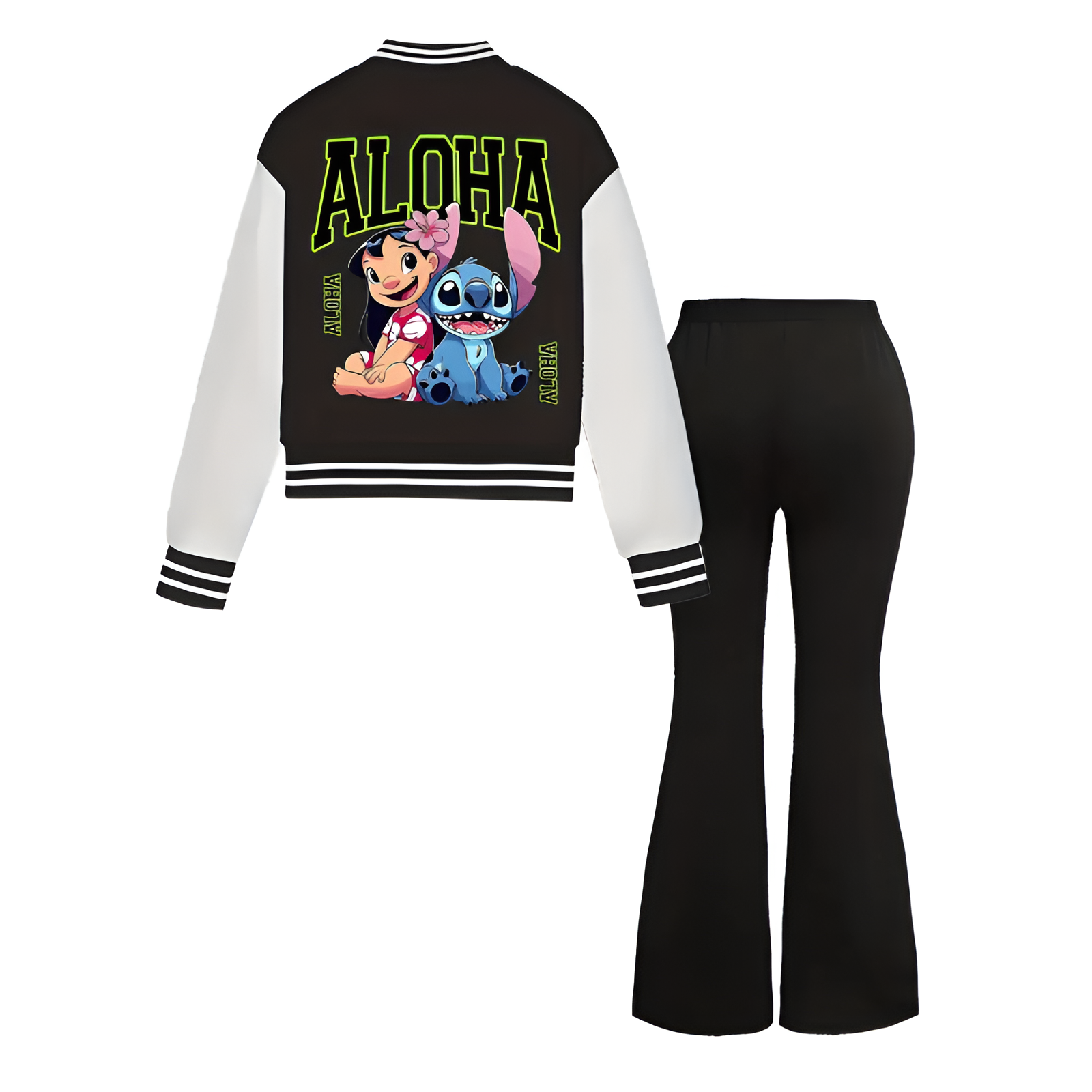 Baseball Jacket Bell bottom Pants Set