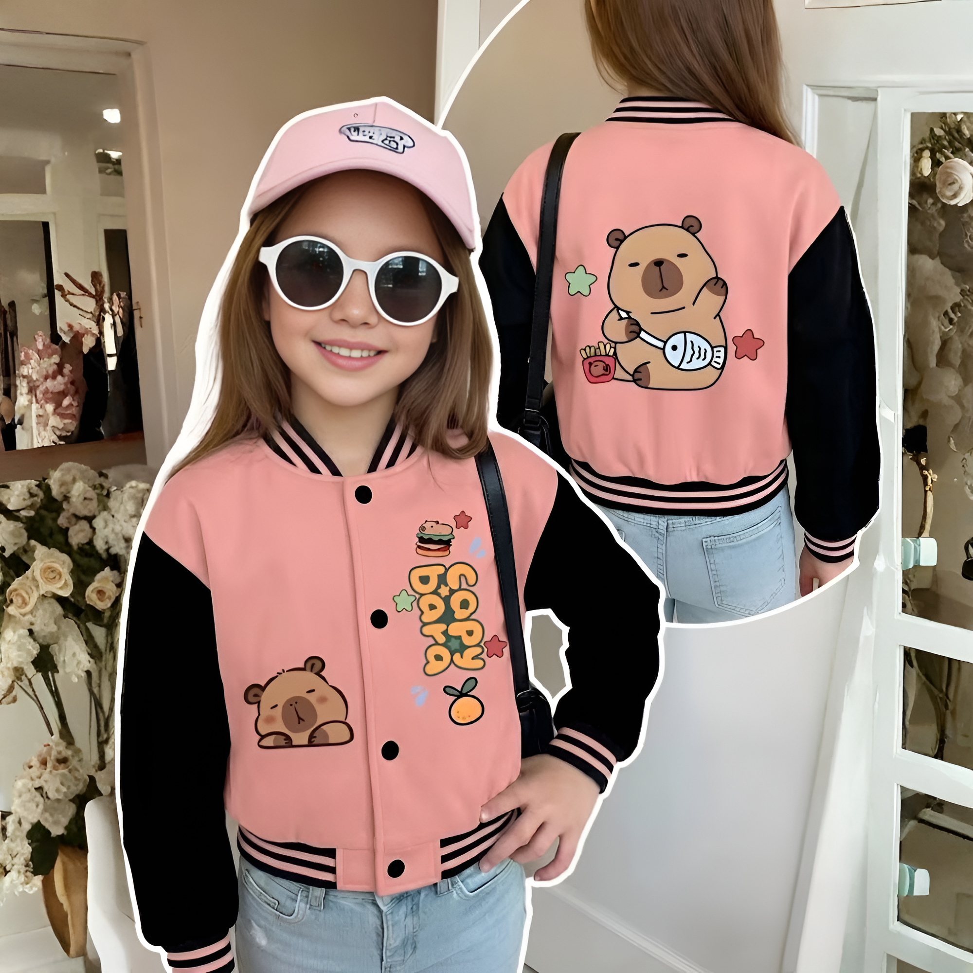 Girl Baseball Jacket - Casual and Stylish Jacket, Autumn/Winter Style,