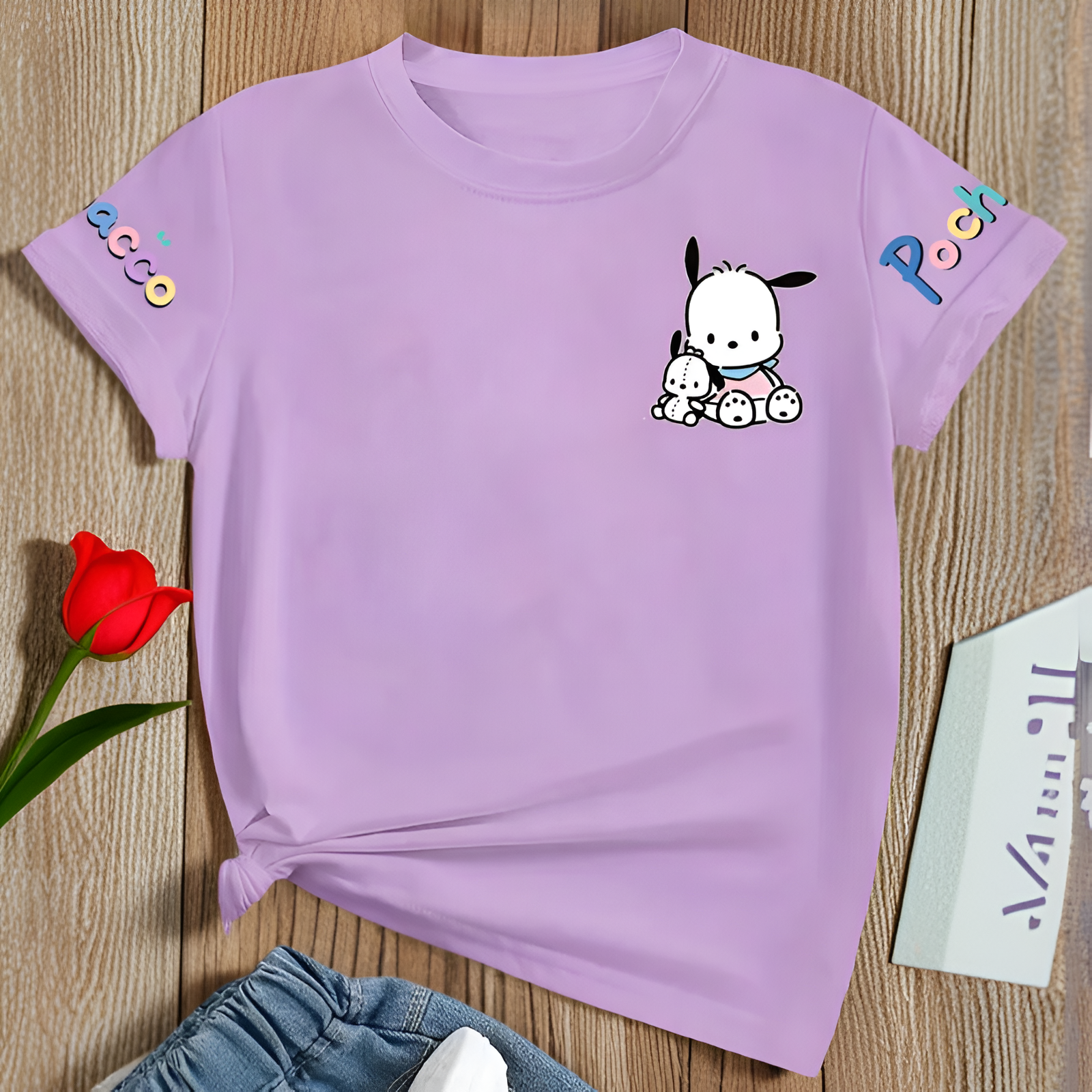Pochacco Printed Short Sleeved T Shirt