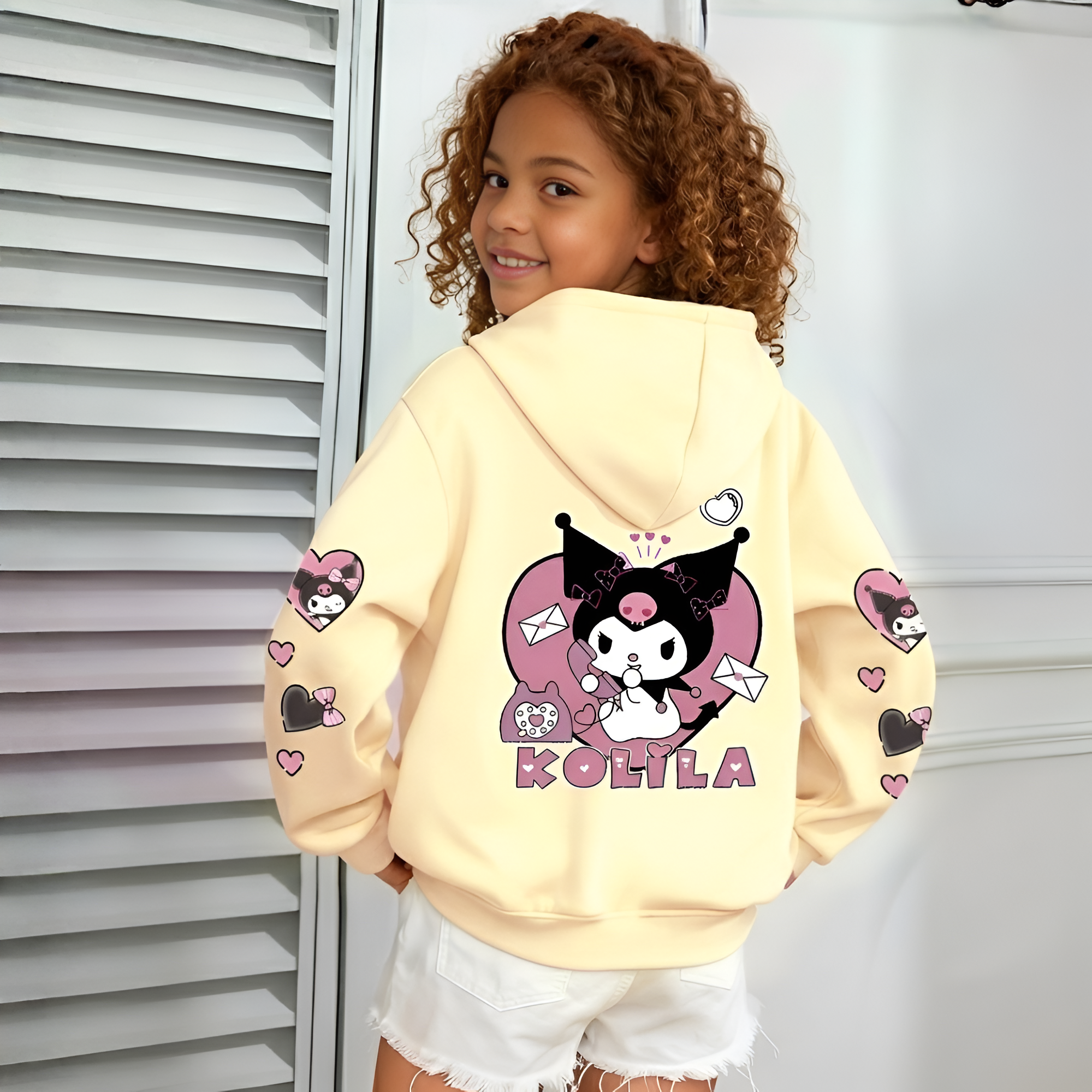 Modern Pony Character Zip Up Kids Hoodie