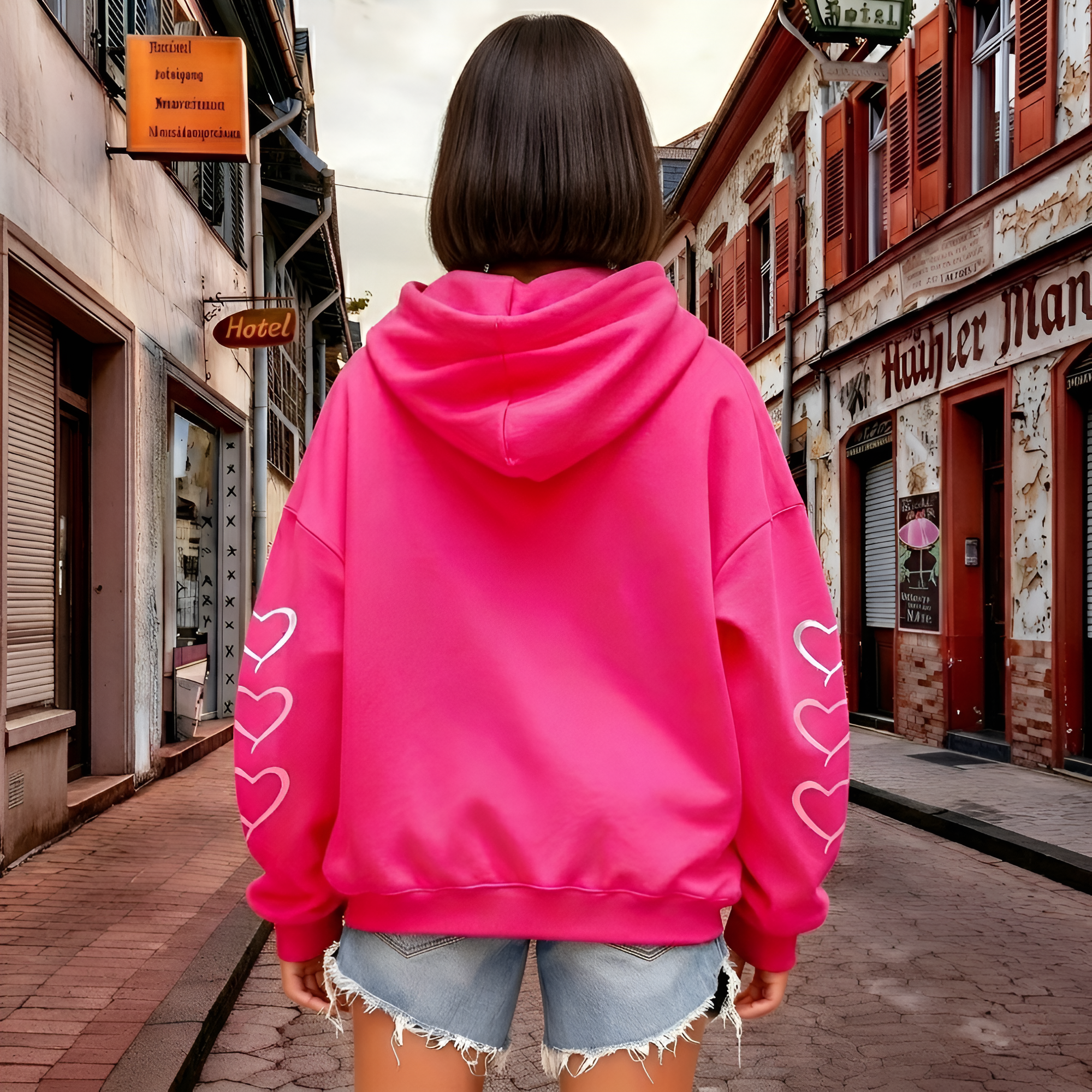 Melody Cartoon Print Hooded Sweatshirt For Girls Casual Wear