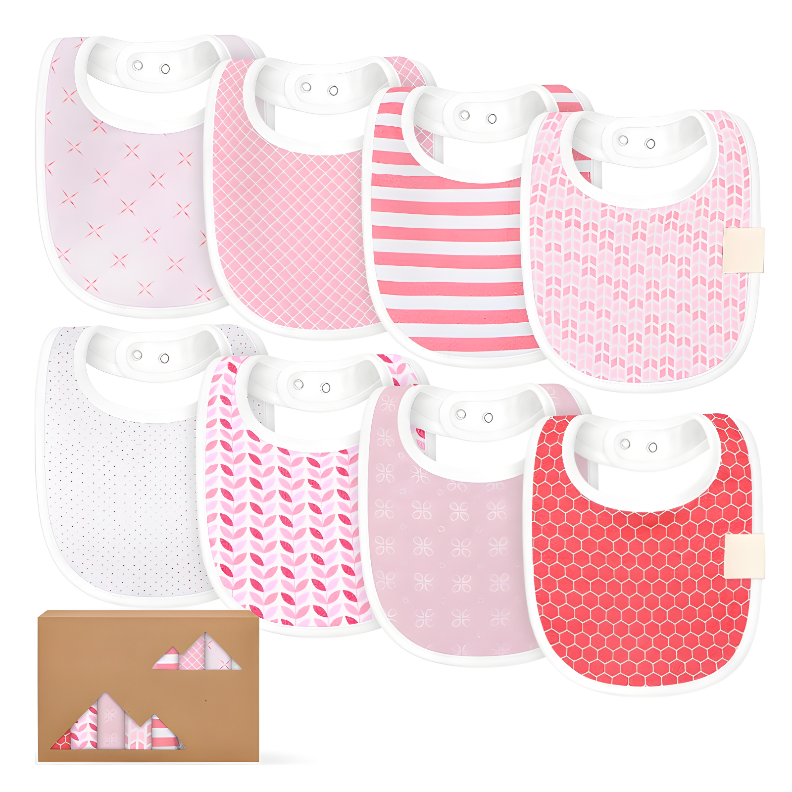 8 Pieces Soft Organic Baby Bibs For Boys And Girls