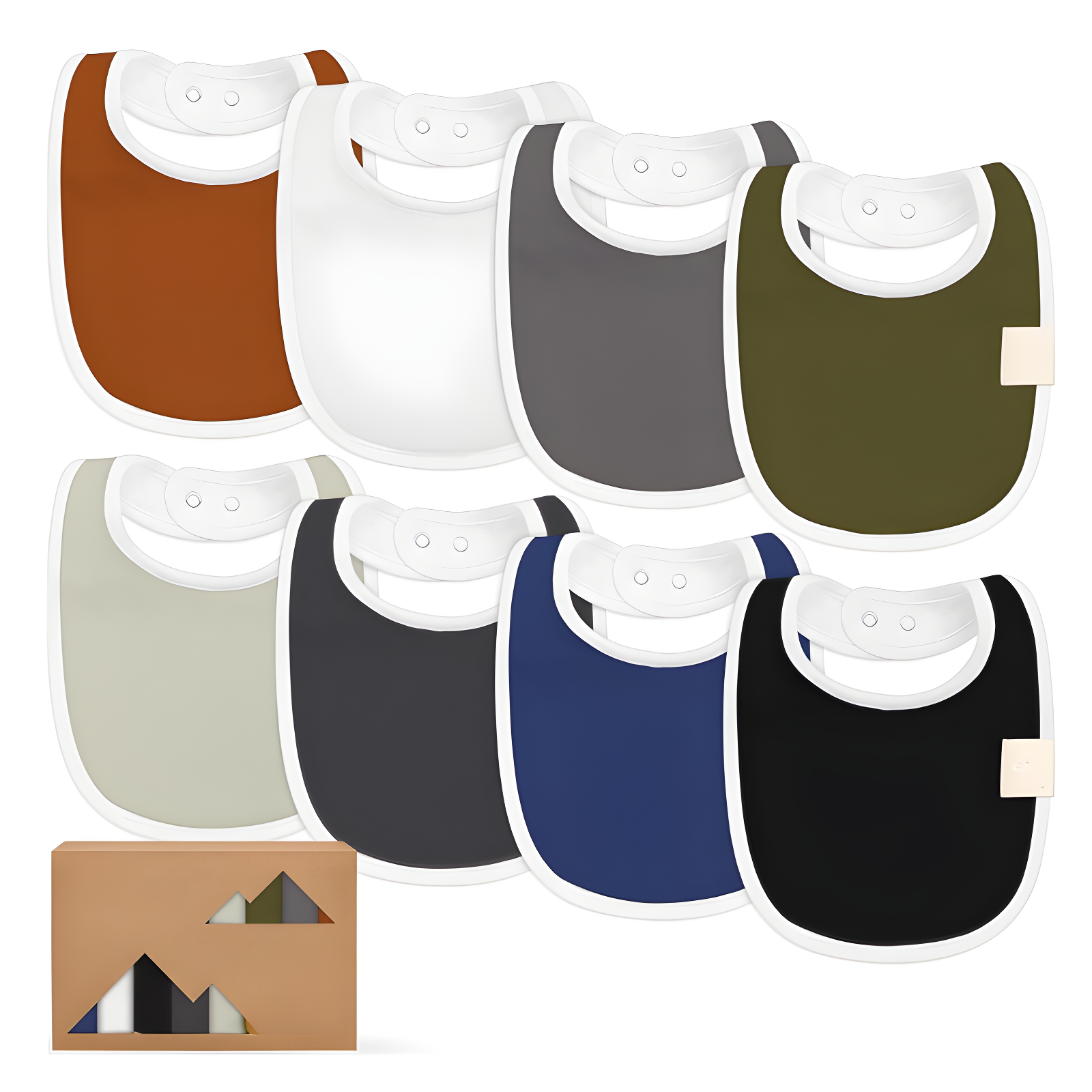 8 Pieces Soft Organic Baby Bibs For Boys And Girls