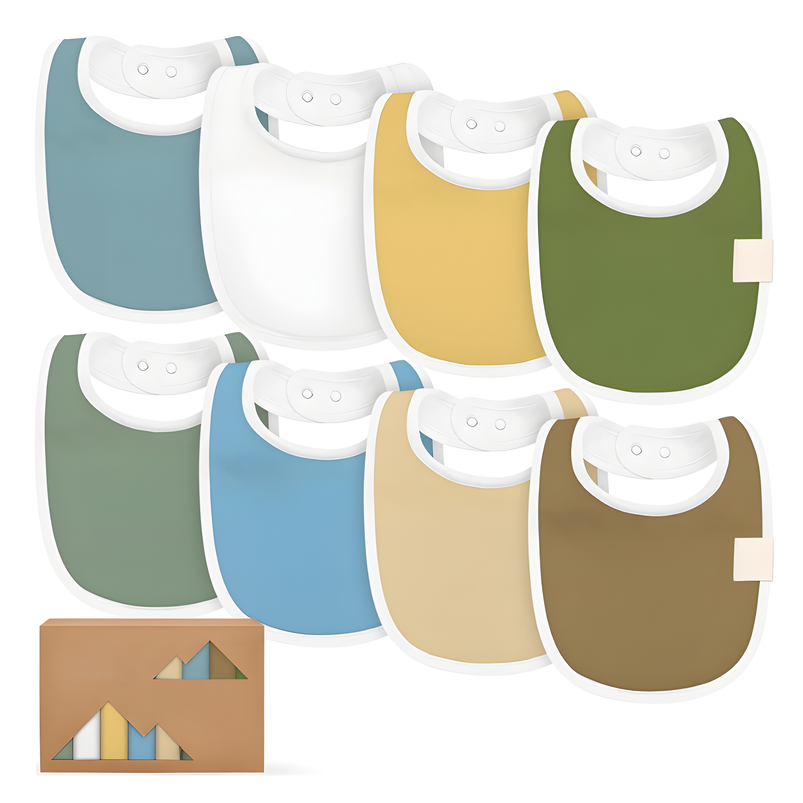 8 Pieces Soft Organic Baby Bibs For Boys And Girls