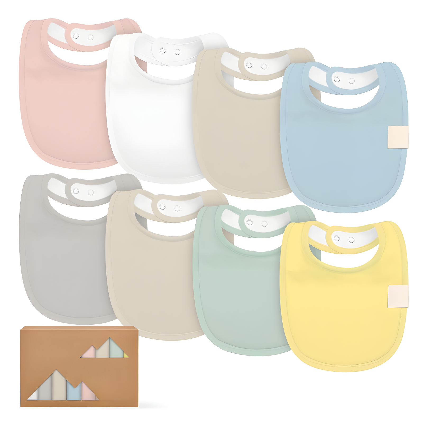 8 Pieces Soft Organic Baby Bibs For Boys And Girls