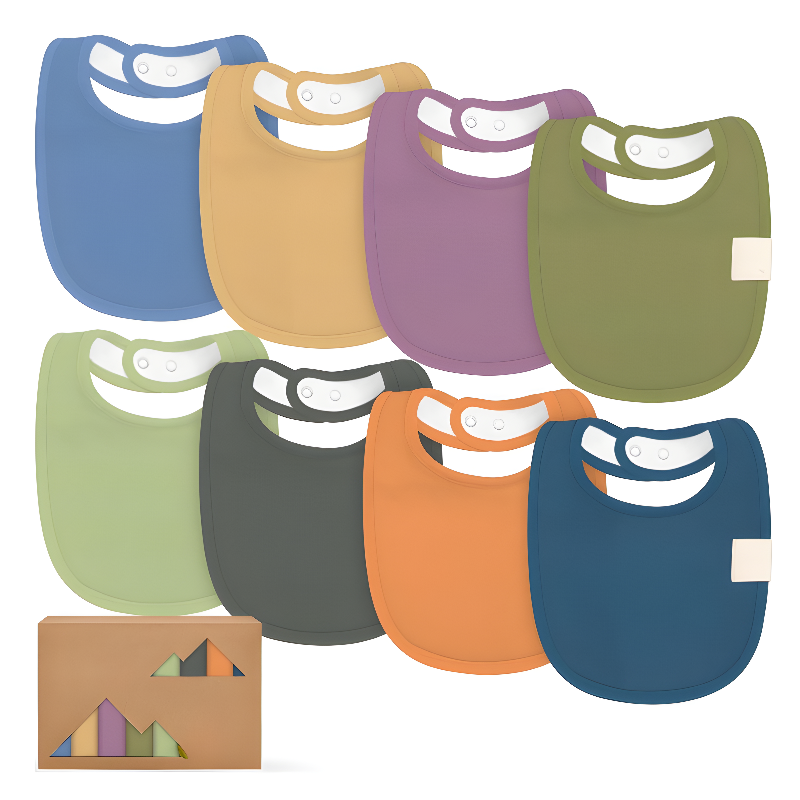 8 Pieces Soft Organic Baby Bibs For Boys And Girls