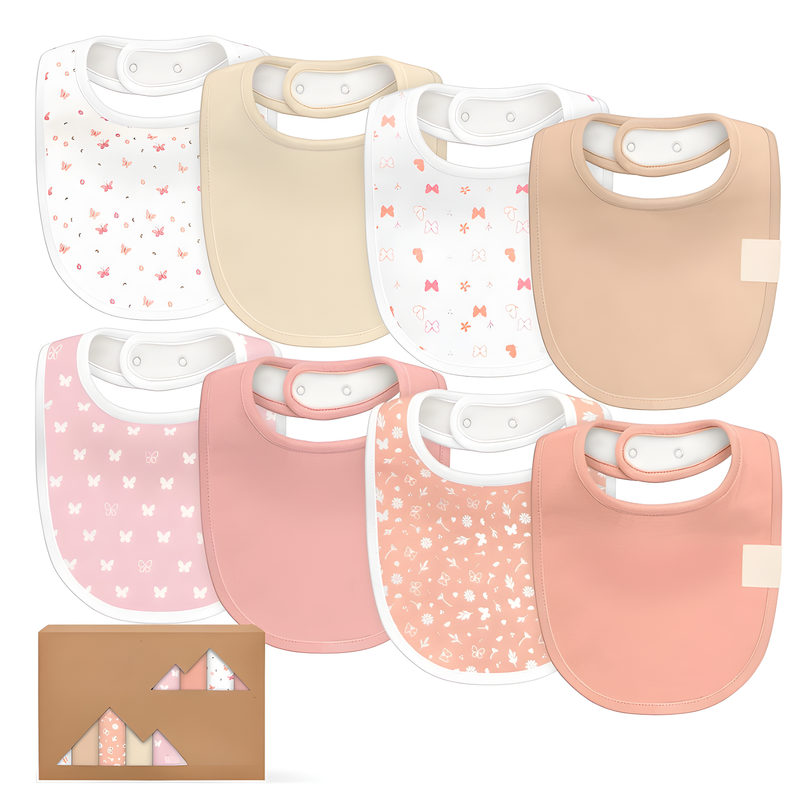 8 Pieces Soft Organic Baby Bibs For Boys And Girls