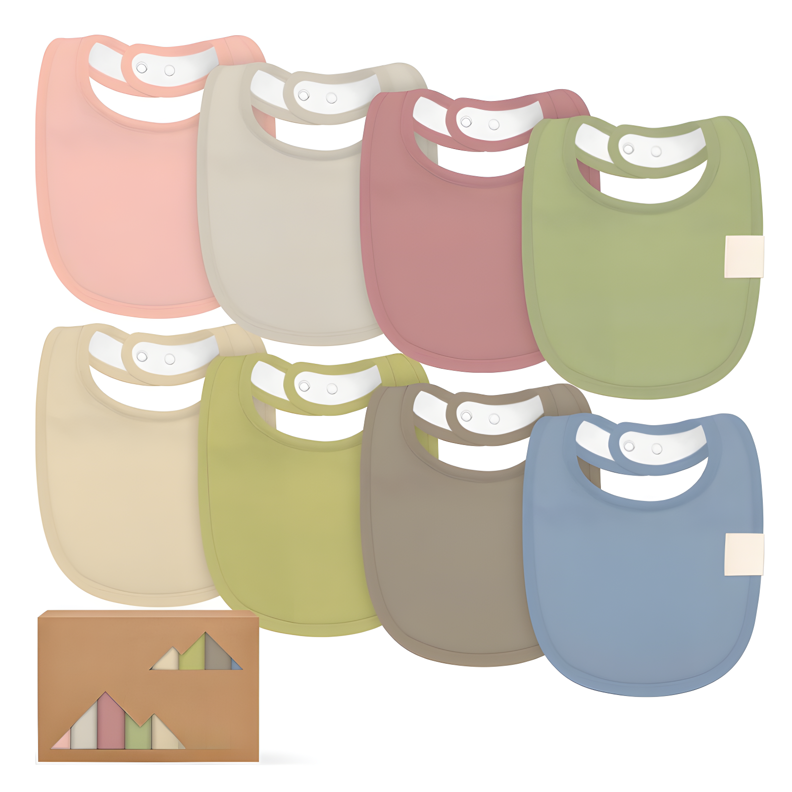 8 Pieces Soft Organic Baby Bibs For Boys And Girls