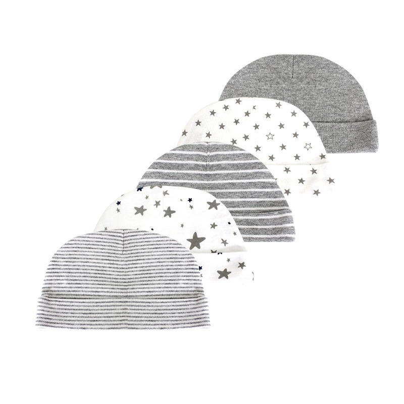 5Pcs Of Newborn Baby Pure Cotton Hats-Children Cloth Shop