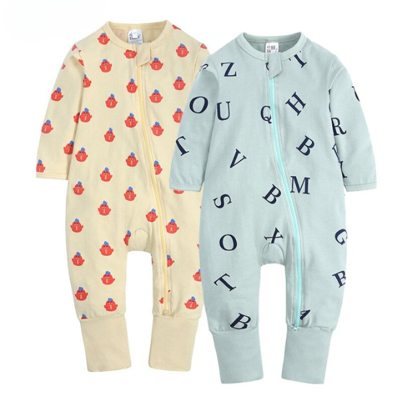 2Pcs Baby Girl Zipper Jumpsuit Cotton Rompers-Children Cloth Shop