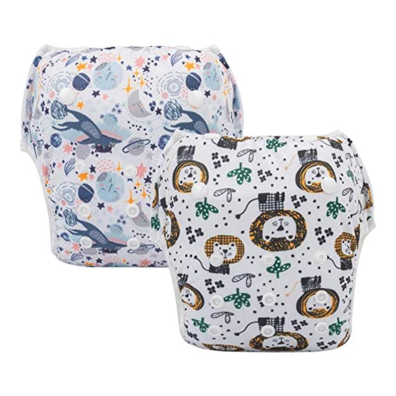 Reusable 2 Pcs Swim Diaper Set for Toddlers with Snap Closures-Children Cloth Shop