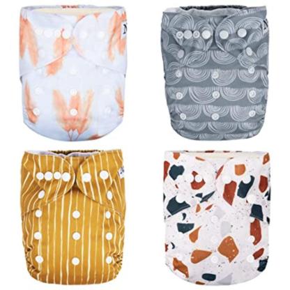 Winter Cloth Pocket Diapers 4 Pack With 4 Bamboo Inserts-Children Cloth Shop
