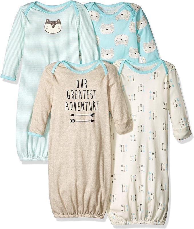 Pack Of 4 Sleeper Gowns For Baby With Cool Graphics-Children Cloth Shop