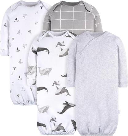Pack Of 4 Sleeper Gowns For Baby With Cool Graphics-Children Cloth Shop