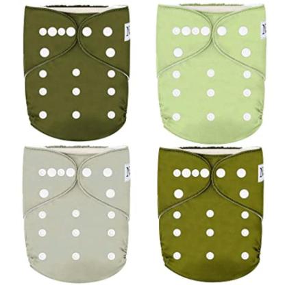 4 Pack Winter Cloth Pocket Diapers With 4 Bamboo Inserts For Baby Set-Children Cloth Shop