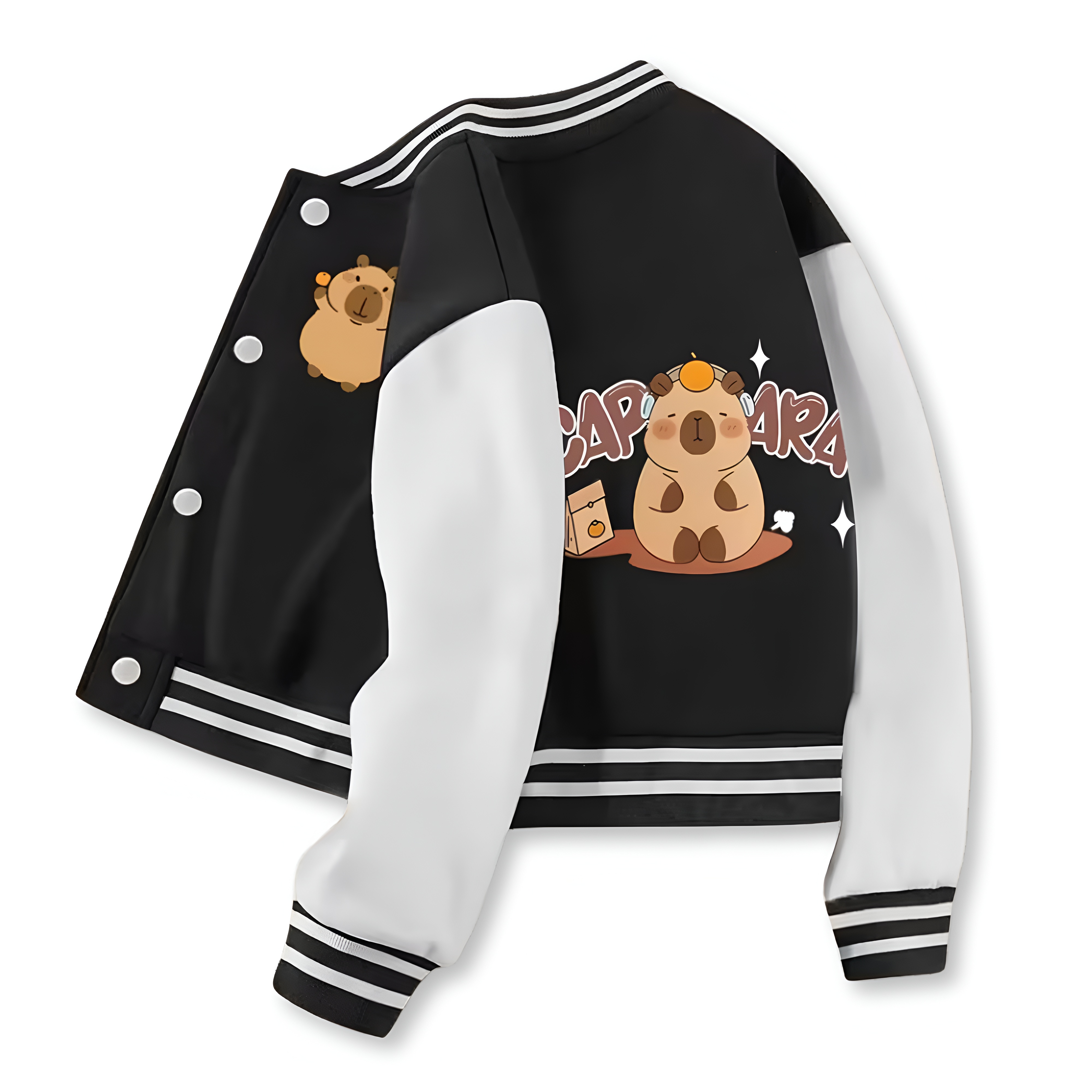 Capybara Themed Casual Winter Style Jacket For Girls 