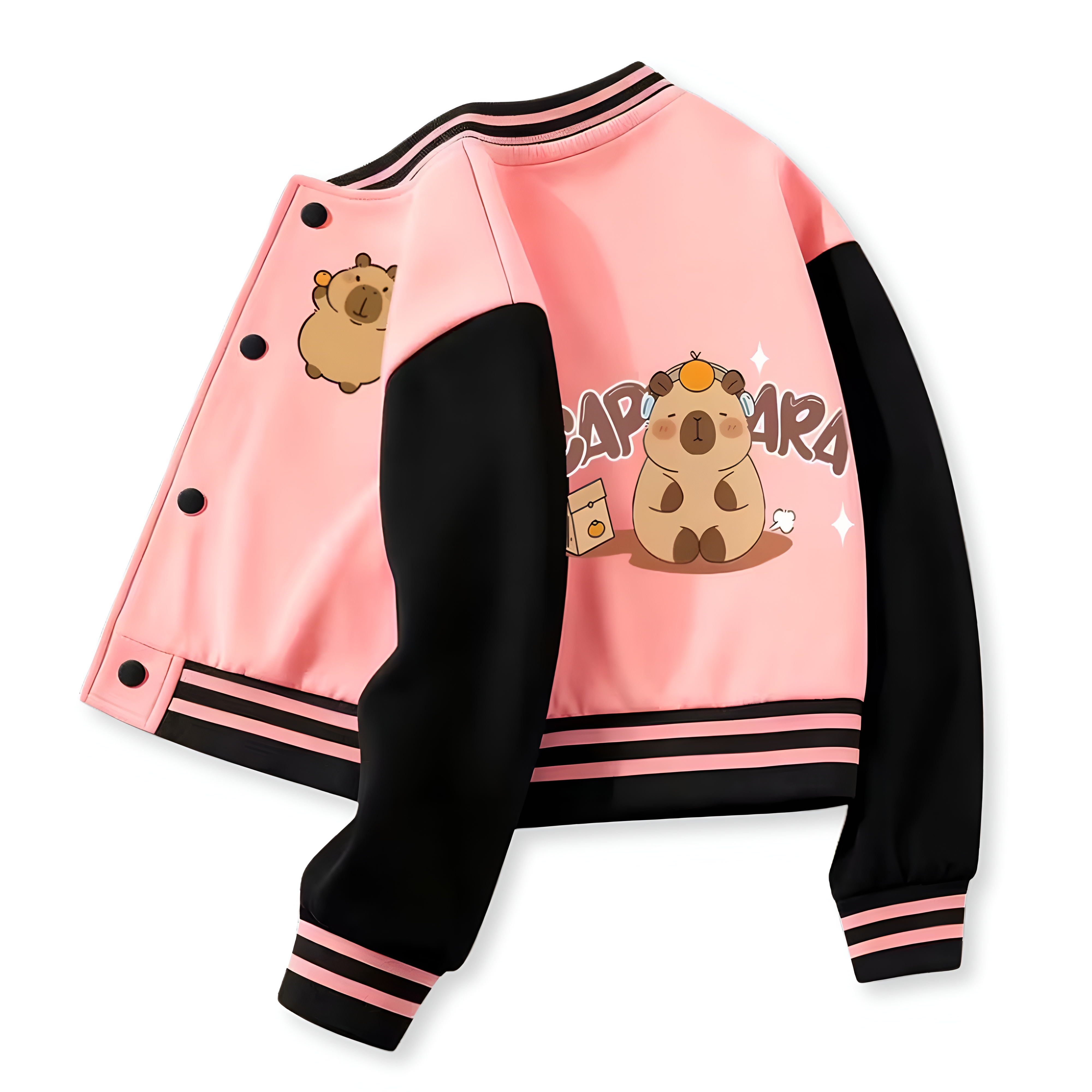 Capybara Themed Casual Winter Style Jacket For Girls 
