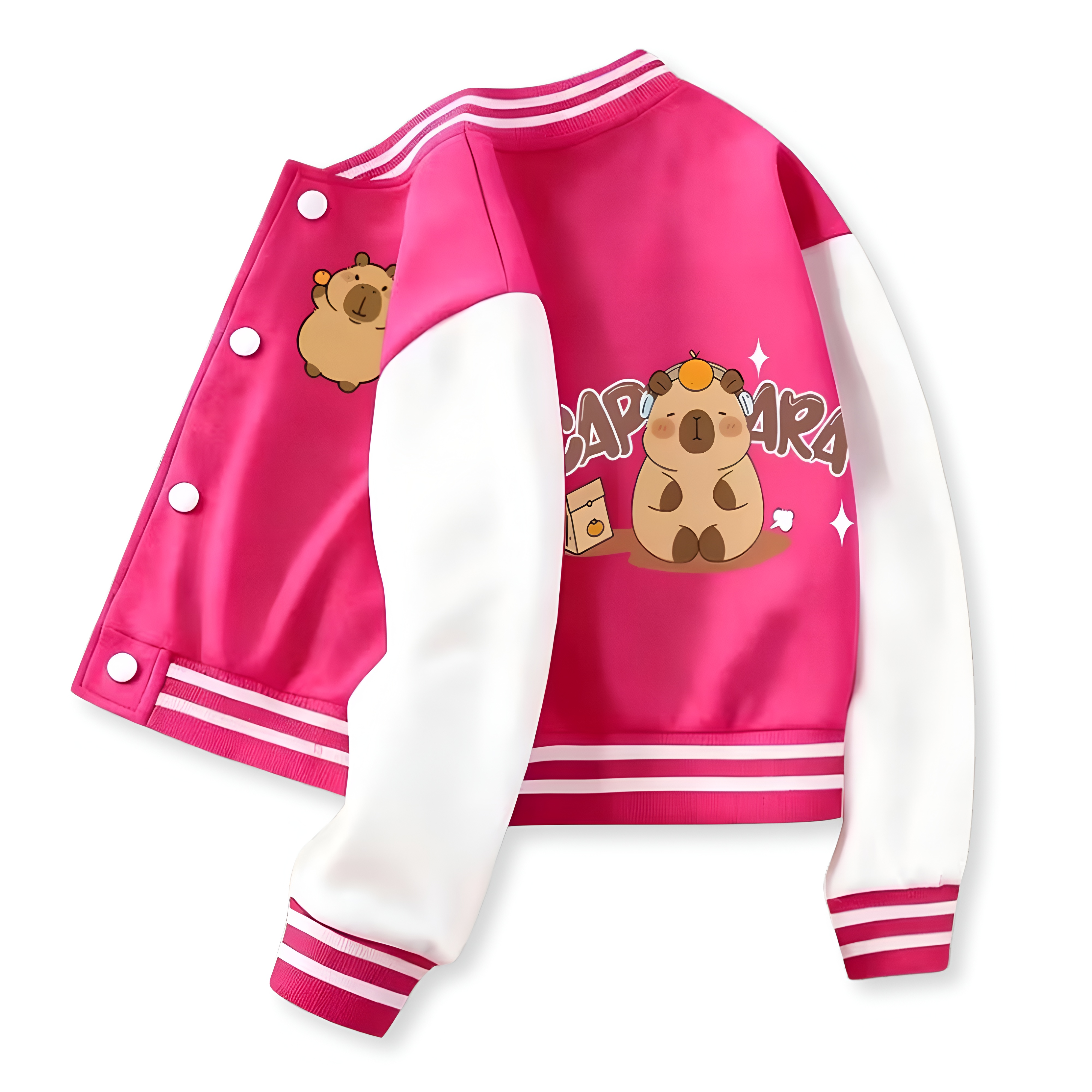 Capybara Themed Casual Winter Style Jacket For Girls 