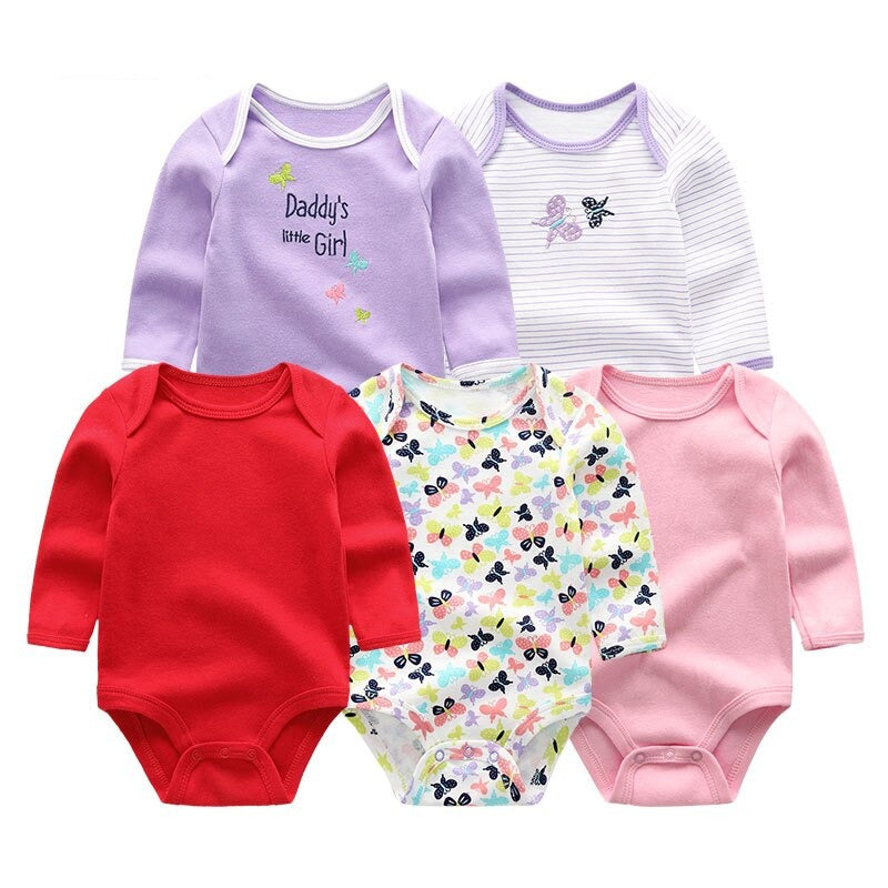 5 Pcs Cotton Toddler Bodysuits Set-Children Cloth Shop