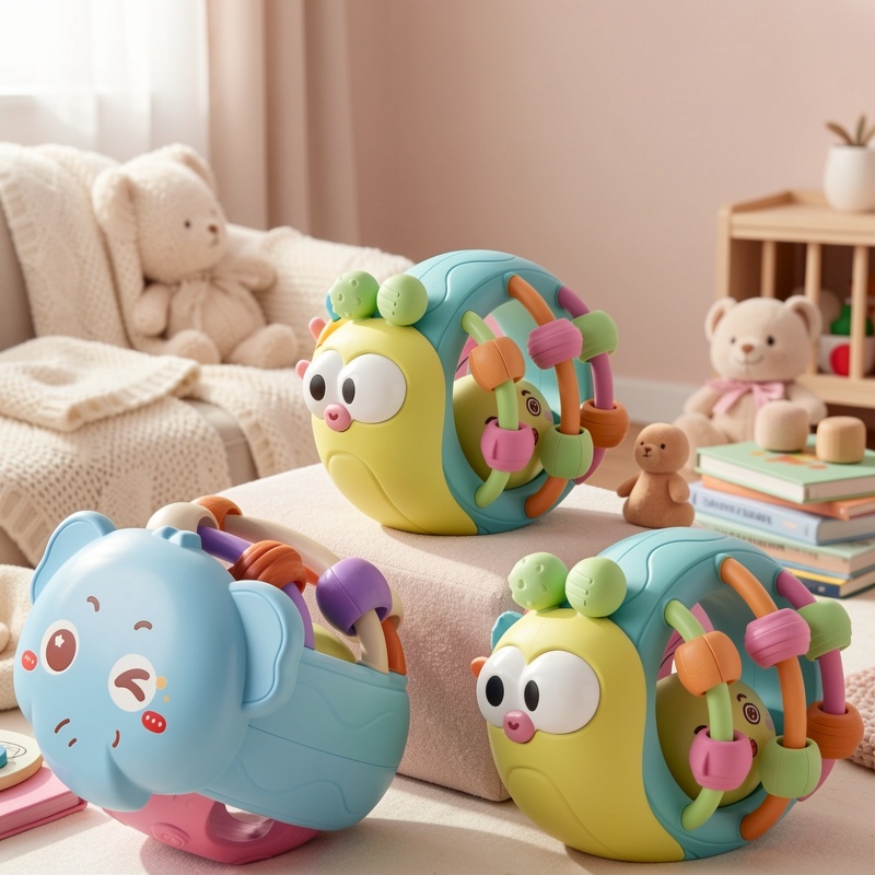 Baby Rattle Snail Elephant Puzzle Toy For Kids 