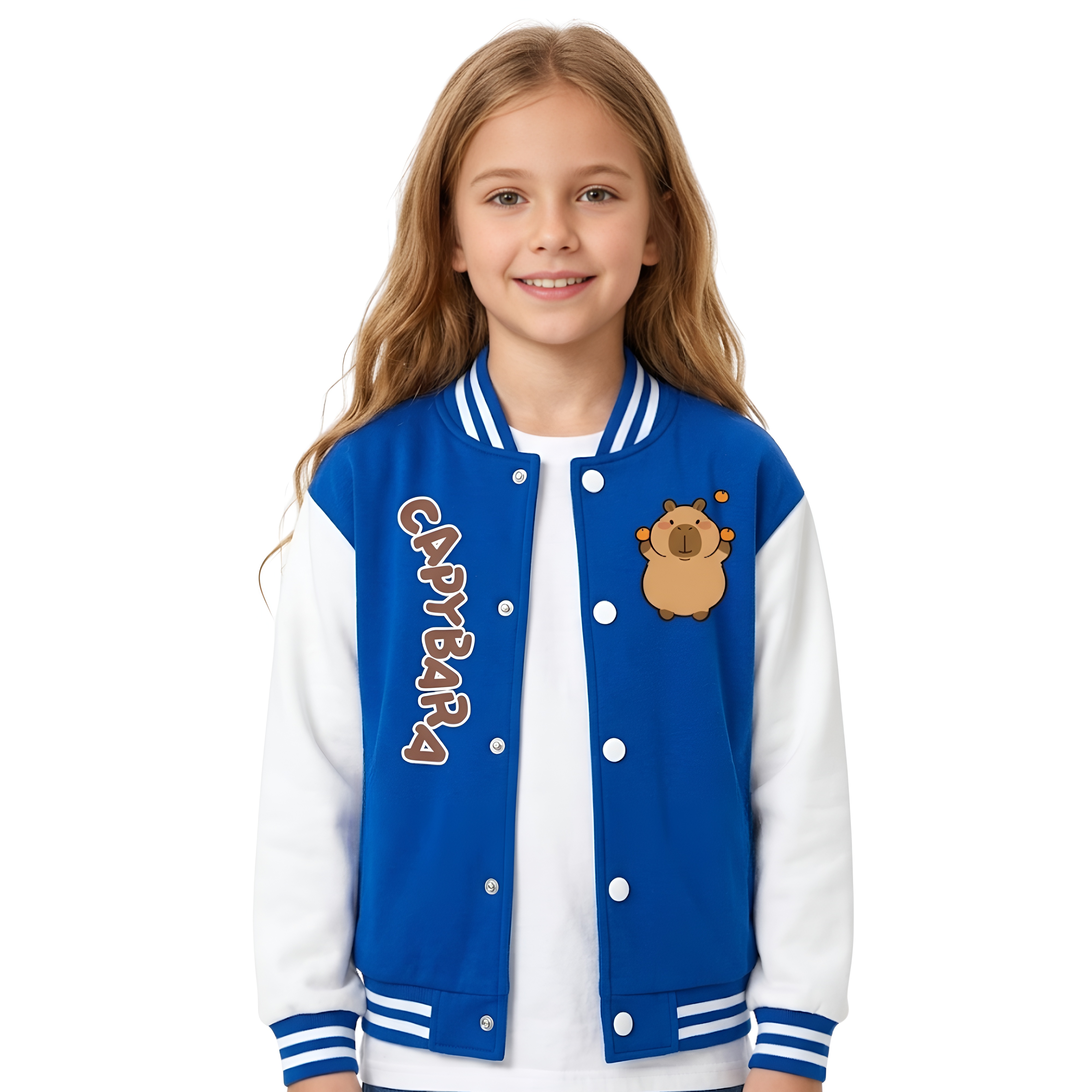 Capybara Themed Casual Winter Style Jacket For Girls 